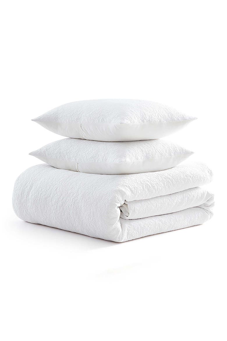 Garden Trellis Jacquard Comforter Set, Main, color, SPARKLING WHITE