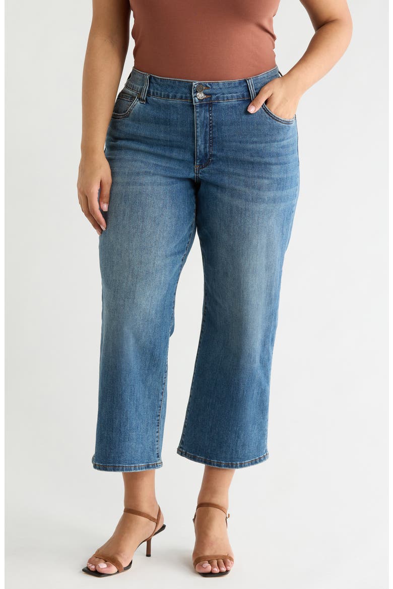 Lucy High Waist Crop Wide Leg Jeans, Main, color, GAURA