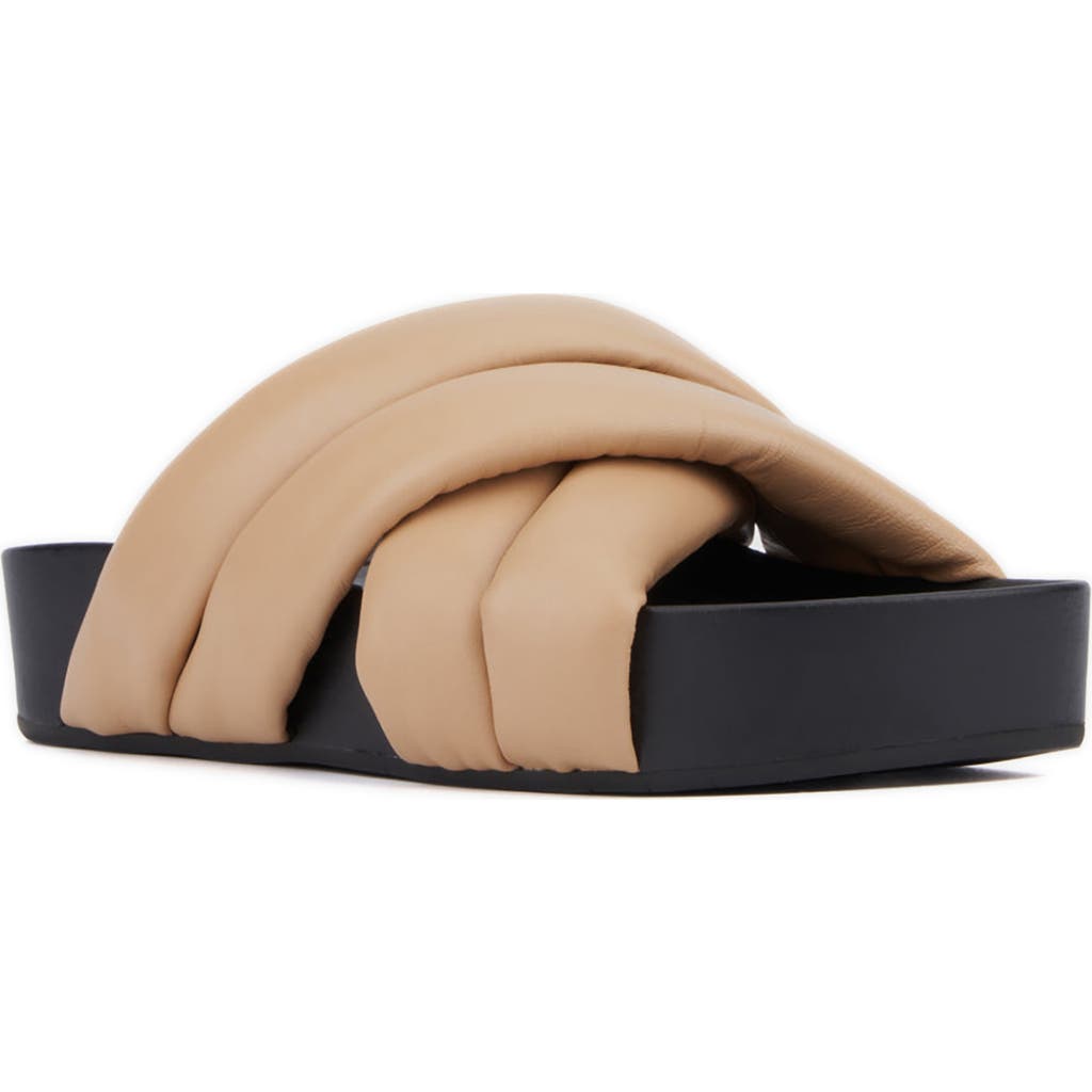 Aquatalia Talya Platform Slide Sandal In Almond