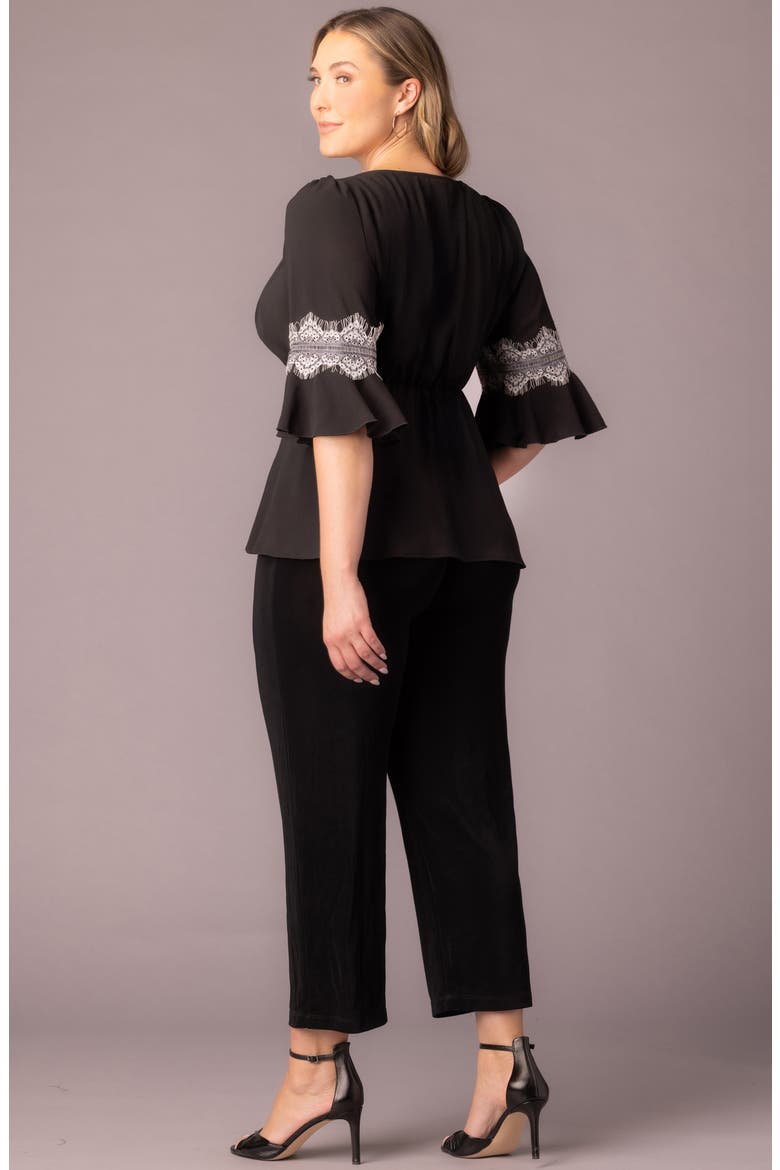 Chateau Lace Peplum Top, Alternate, color, BLACK NOIR