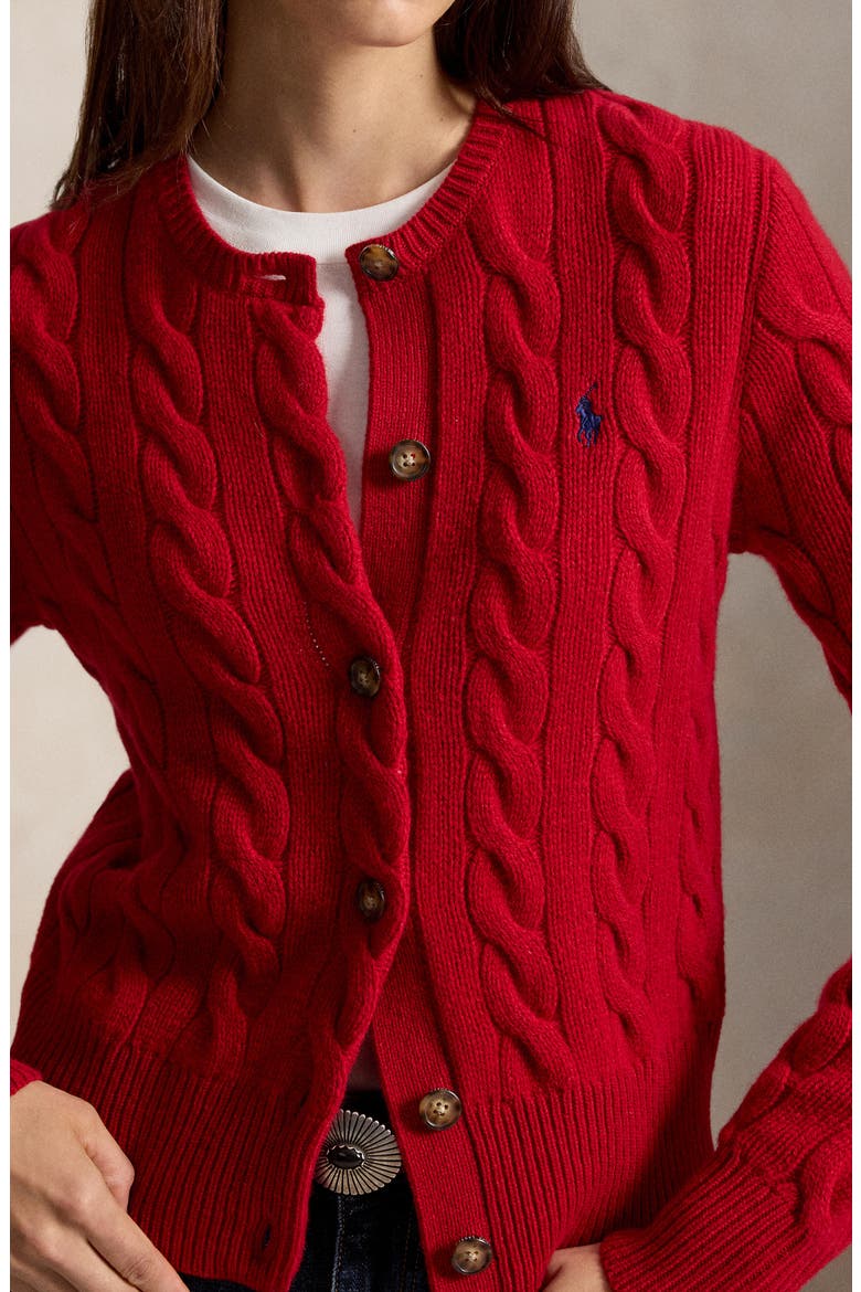 Wool & Cashmere Cable Stitch Cardigan, Alternate, color, UNVRSTY RD