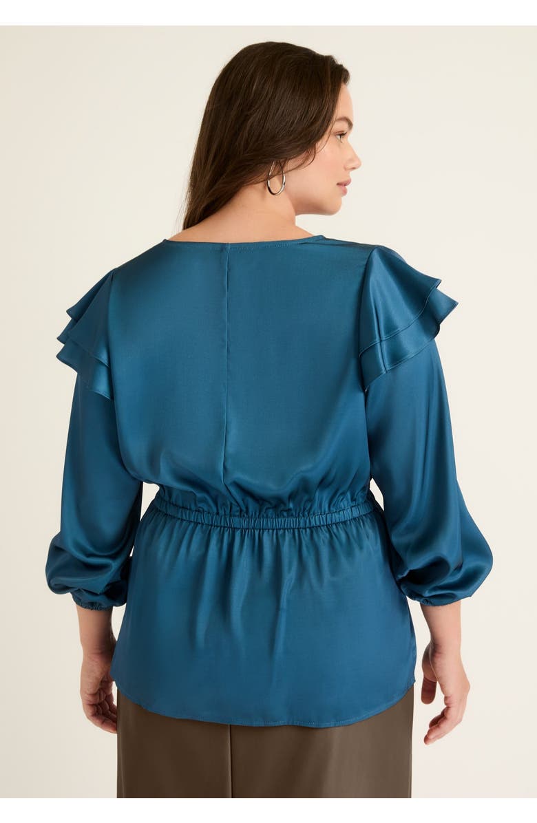 June + Vie Satin Peplum Top, Alternate, color, Deep Dive