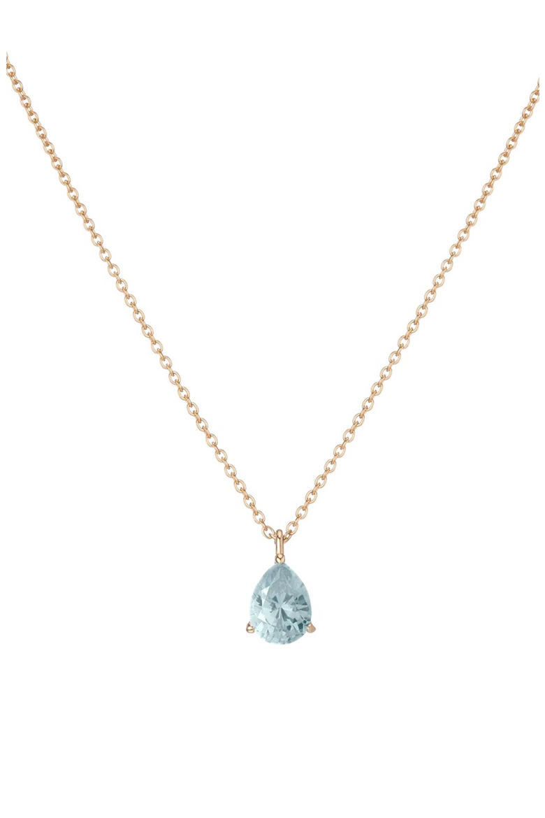 Pear Solitaire Necklace, Main, color, Yellow Gold Vermeil