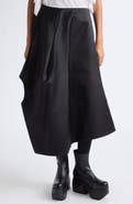 Comme des Garçons Asymmetrical Draped Satin Midi Skirt
