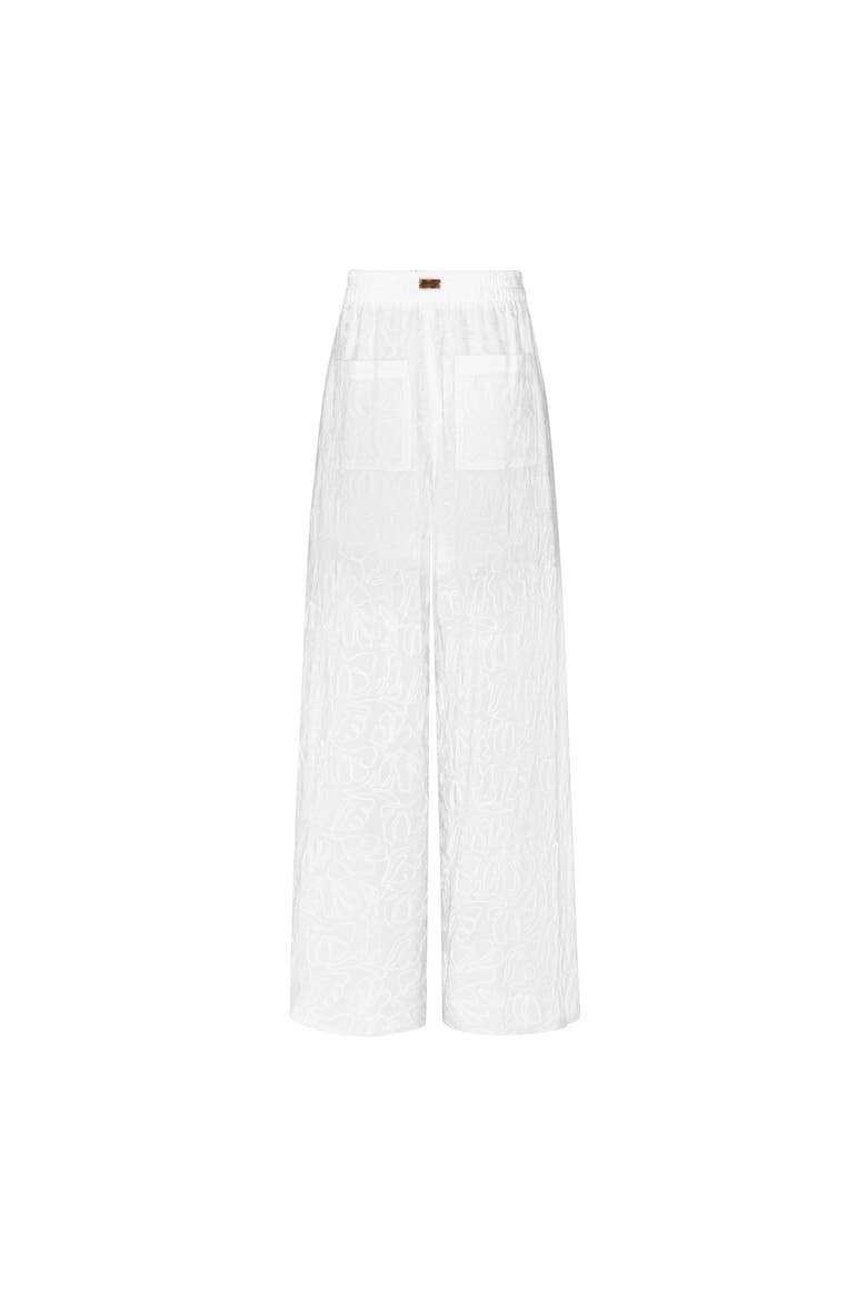 Women Viscose Elastic Waist Pants Seashells, Alternate, color, off white