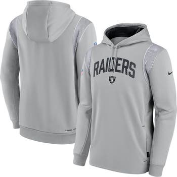 Men's Nike Silver Las Vegas Raiders Sideline Athletic Stack Performance Pullover Hoodie