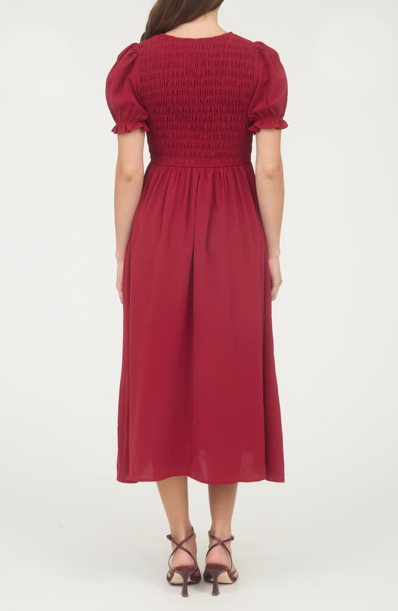 Blu Pepper Puff Sleeve Maxi Dress, Alternate, color, Deep Red