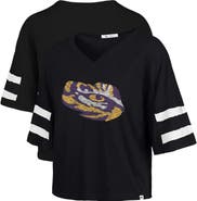 '47 Women's '47 Black LSU Tigers Premier Scout Sleeve Stripe Relaxed Dolman T-Shirt