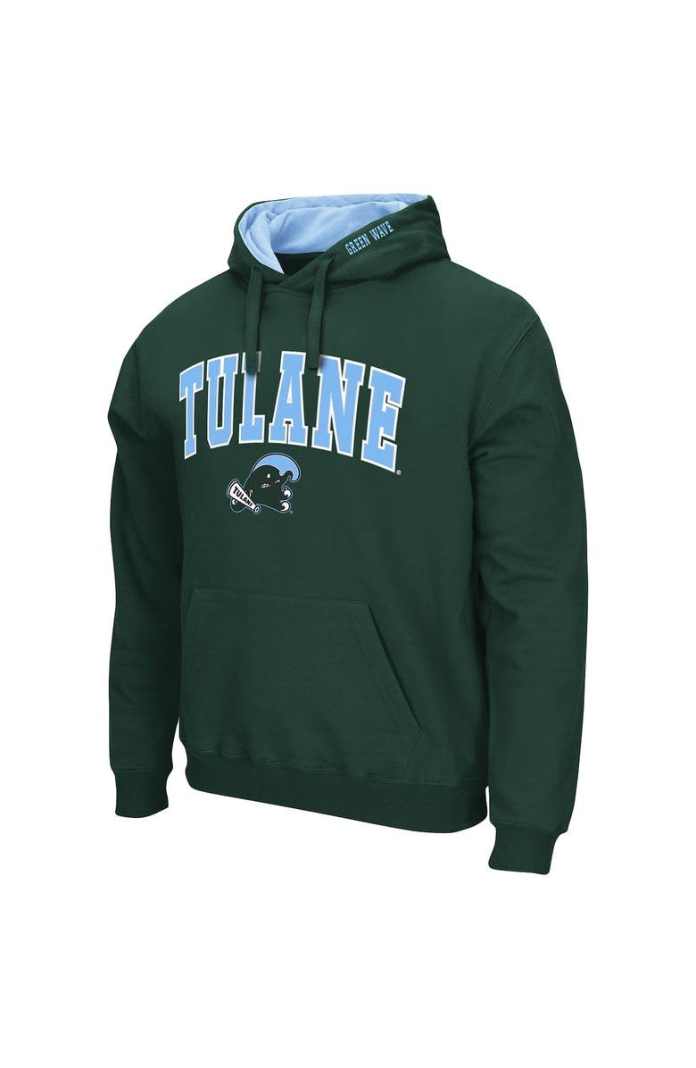 COLOSSEUM Men's Colosseum Green Tulane Green Wave Arch and Logo Pullover Hoodie, Alternate, color, Green