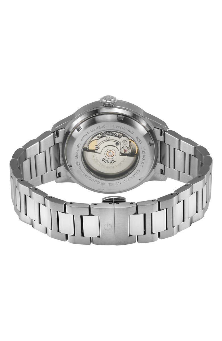 GV2 Guggenheim Swiss Automatic Bracelet Watch, 44mm, Alternate, color, Silver