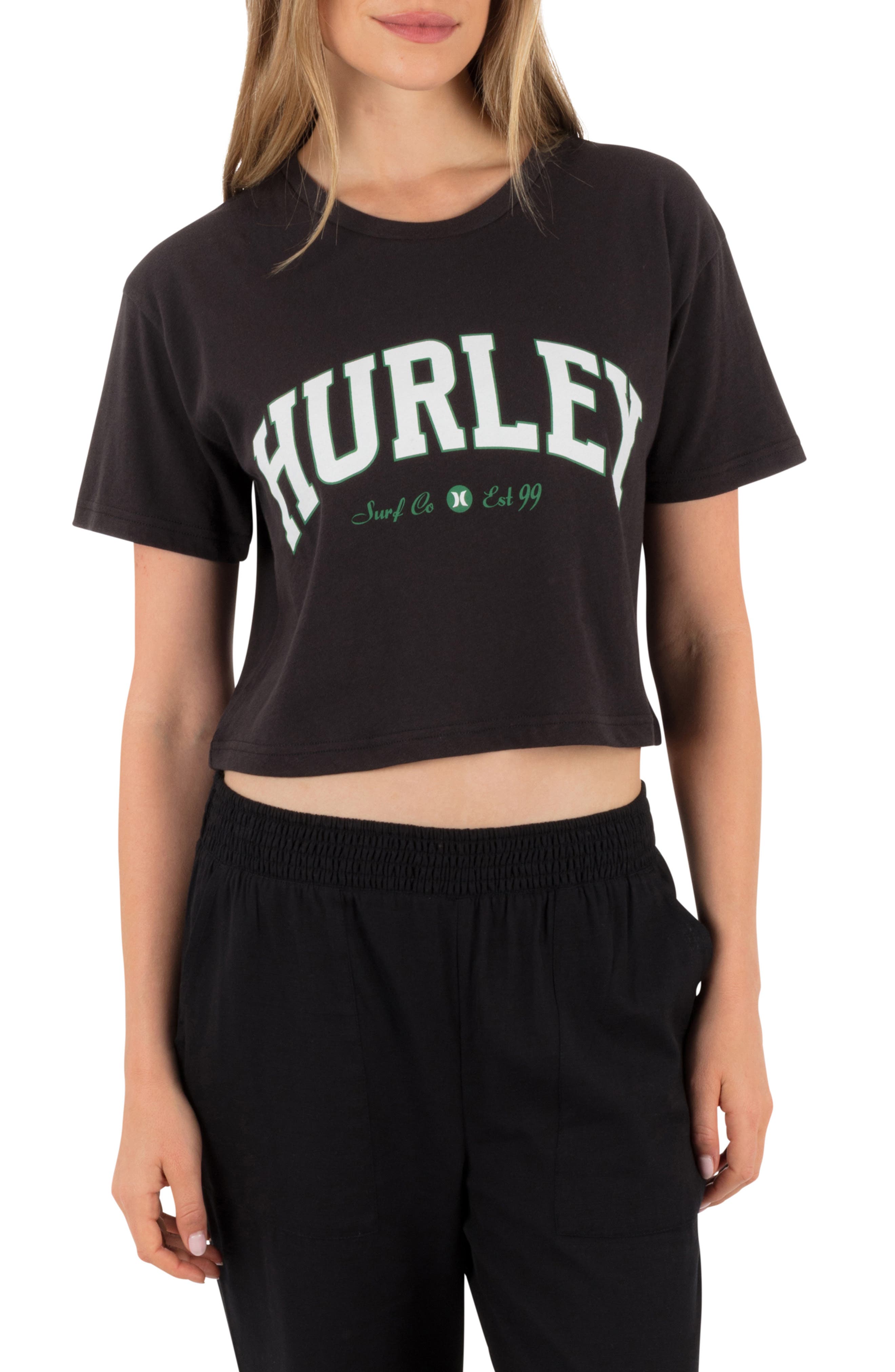 Hurley Surf Hooky Boxy Cropped Graphic Tee