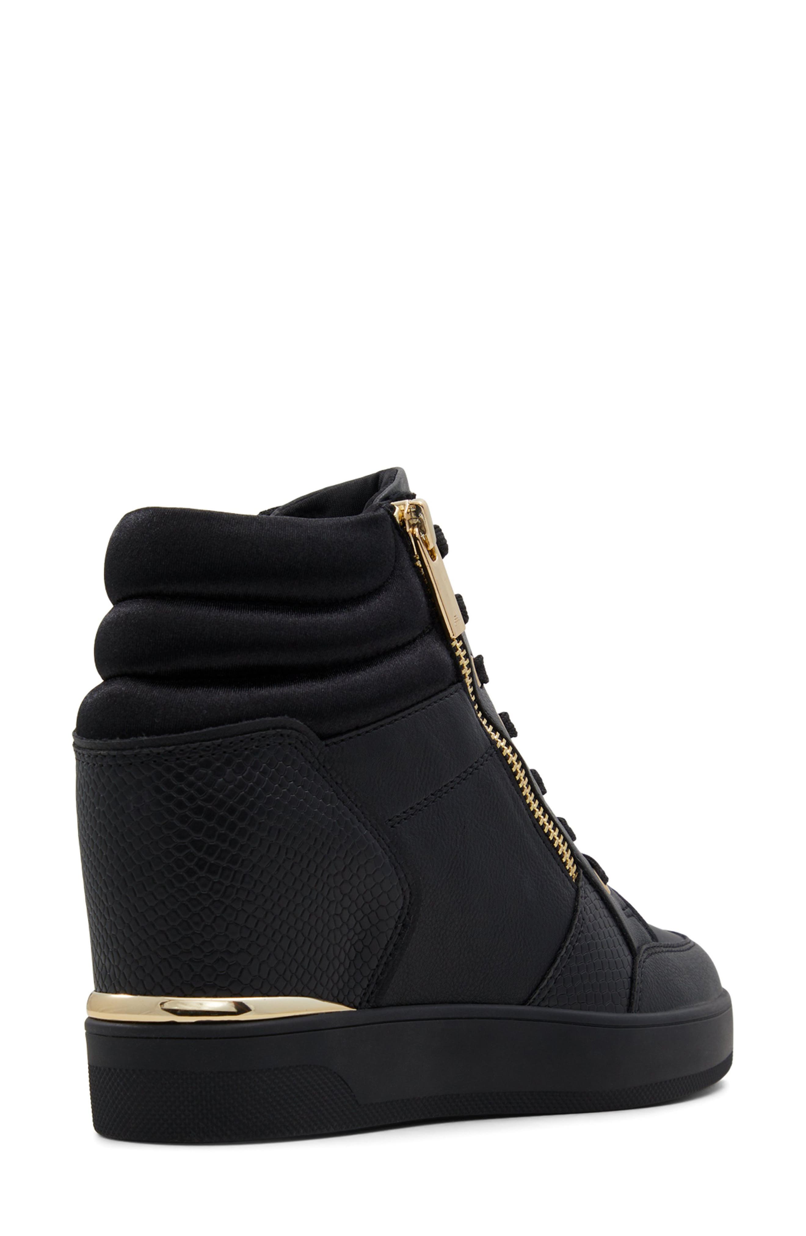 ALDO Ereliclya Wedge Sneaker, Alternate, color, Black