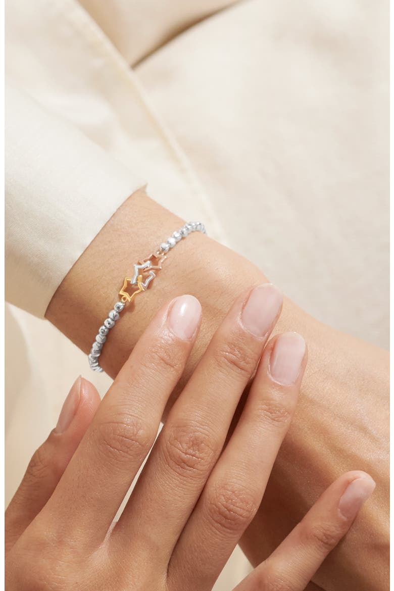 Forever Yours 'Magical Birthday Wish' Trio Bracelet In Silver, Gold-Tone And Rose Gold-Tone Plating, Alternate, color, Metallic Silver