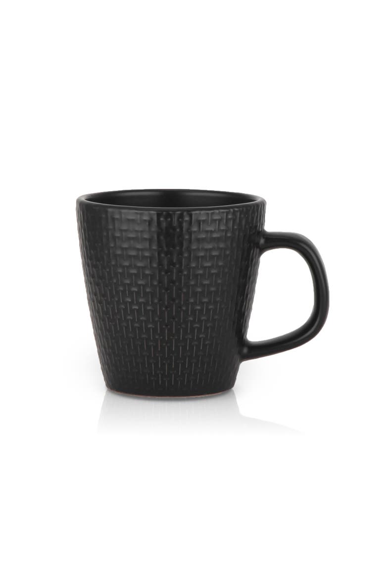 Abigael Stoneware 4-Piece Mug Set, Alternate, color, Black