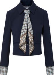 Veronica Beard Ismena Jacket with Removable Scarf & Sleeve Cuffs