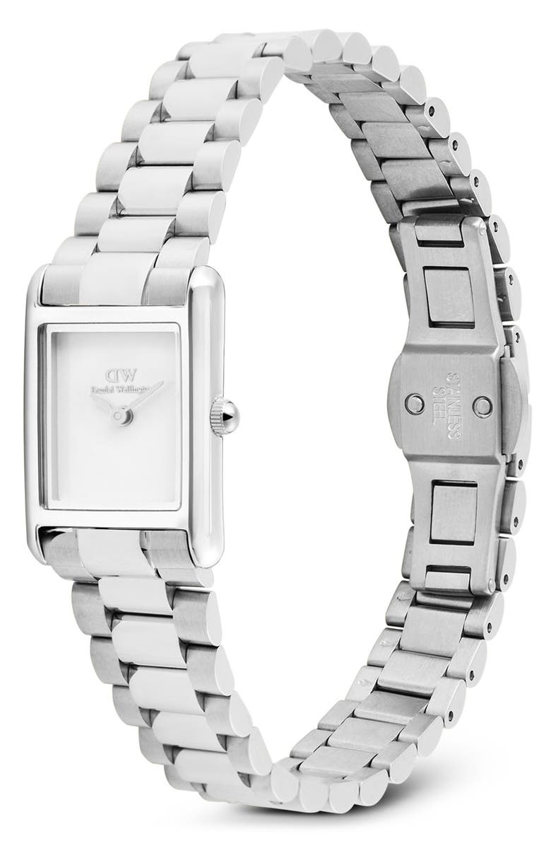 Daniel Wellington Bound Mini Tank Bracelet Watch, 17mm x 26mm, Alternate, color, Silver-Tone
