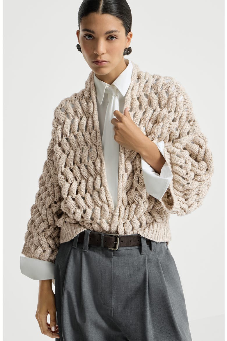 Dazzling waves cardigan, Alternate, color, Sand
