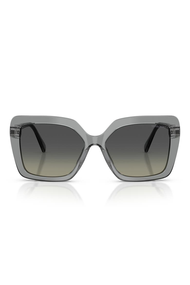 57mm Butterfly Sunglasses, Main, color, TRANSPARENT GREY / GREY