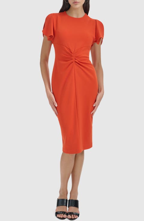 Ruched Front Sheath Dress