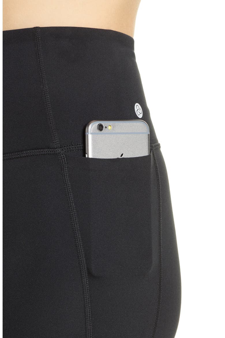 High Waist Studio Lite Pocket 7/8 Leggings, Alternate, color, BLACK