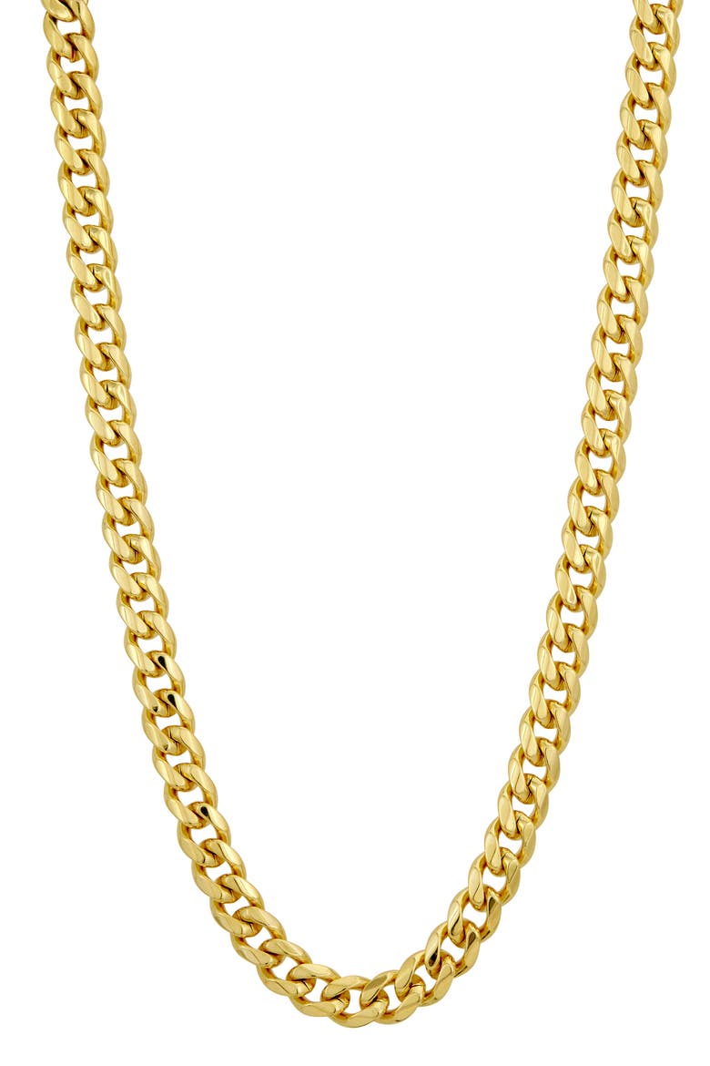 Flat Curb Chain Necklace, Main, color, YELLOW