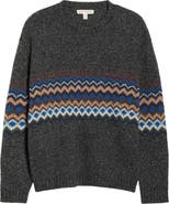 Seasalt Cornwall Golden Light Fair Isle Merino Wool Blend Crewneck Sweater