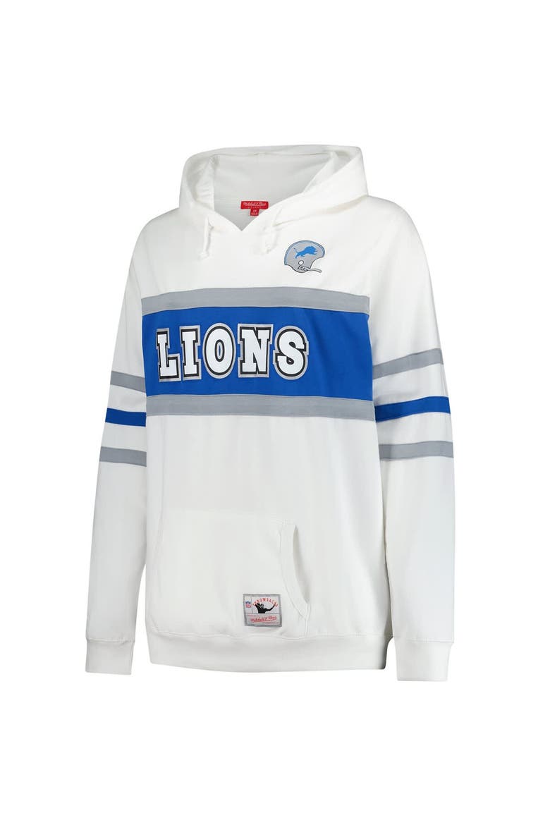 Women's Mitchell & Ness White Detroit Lions Plus Size Head Coach Throwback Pullover Hoodie, Alternate, color, White