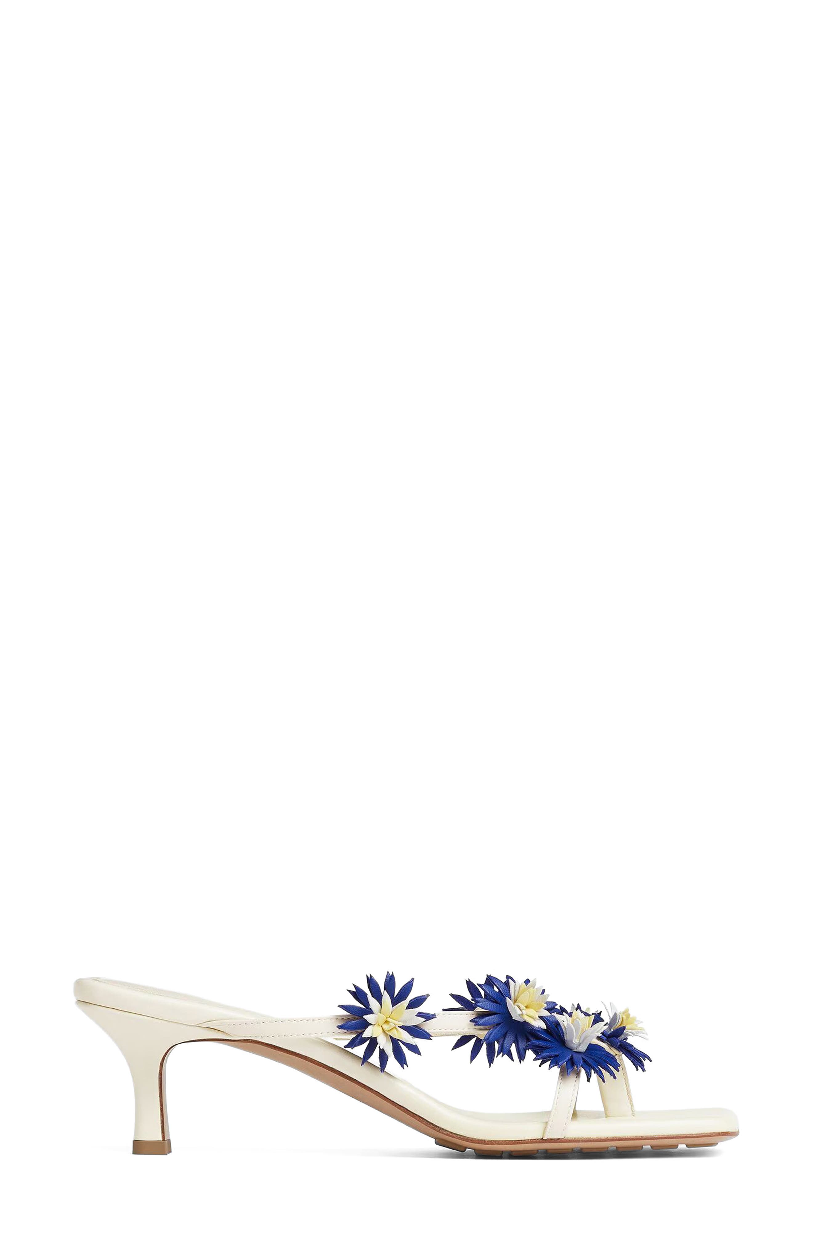 Bottega Veneta Riva Kitten Heel Sandal, Main, color, Sea Salt/Sherbert/Blue Royale