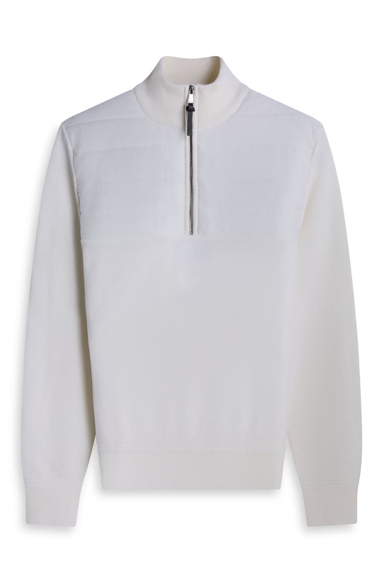 Merino Wool Quarter Zip Polo Sweater, Alternate, color, CHALK