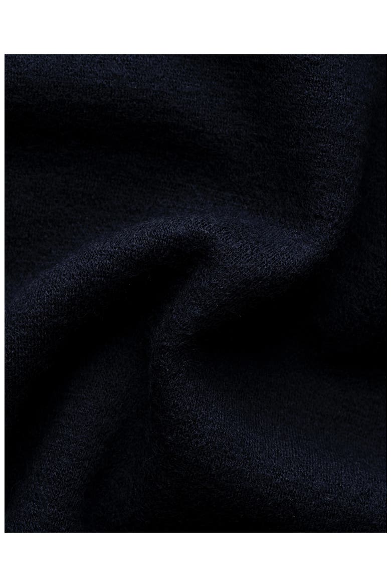 Boiled Wool Long Sleeve Polo, Alternate, color, NAVY