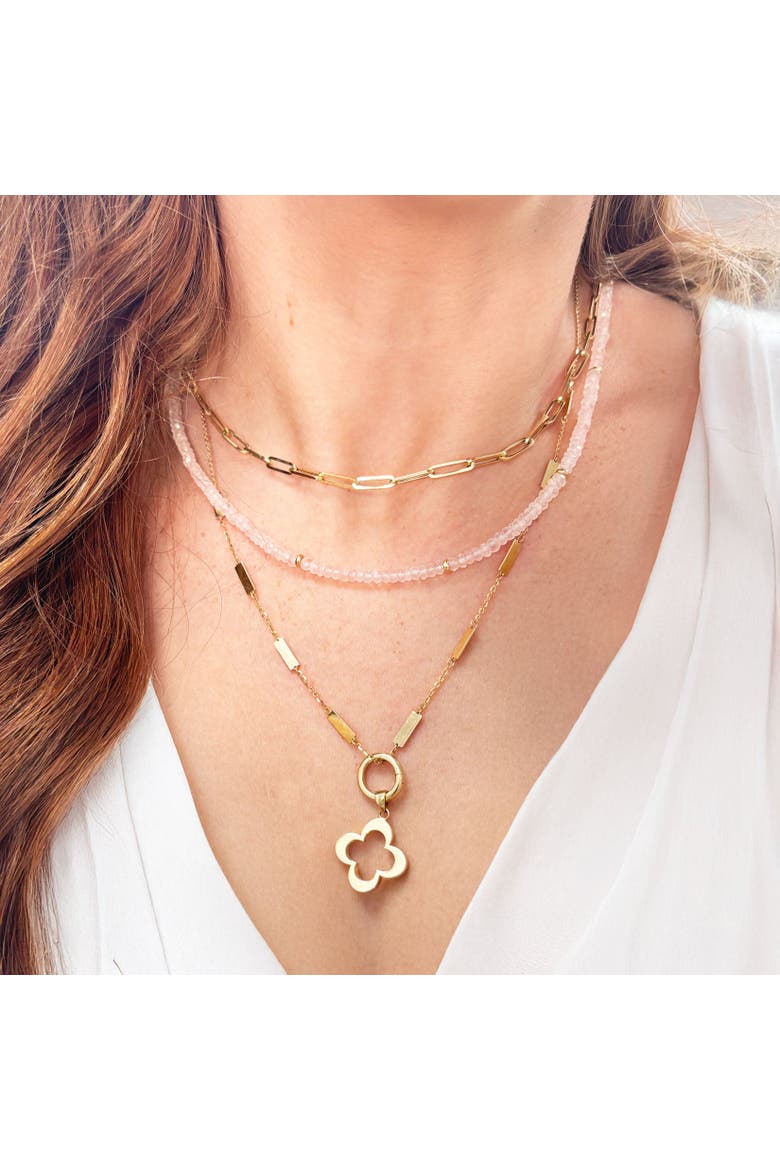 Rose Quartz Bead Necklace, Alternate, color, Rose Quartz