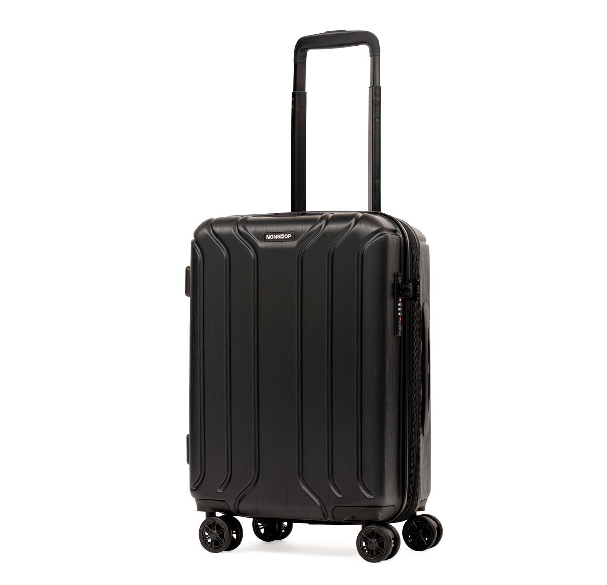 NONSTOP New York 3 Piece Set (20" 24" 28") 4-Wheel Luggage Set + 3 packing cubes, Alternate, color, Black