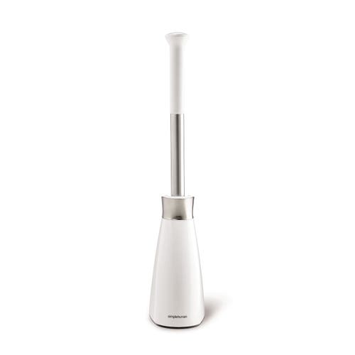 Simplehuman Toilet Brush, Stainless Steel + White Plastic In White
