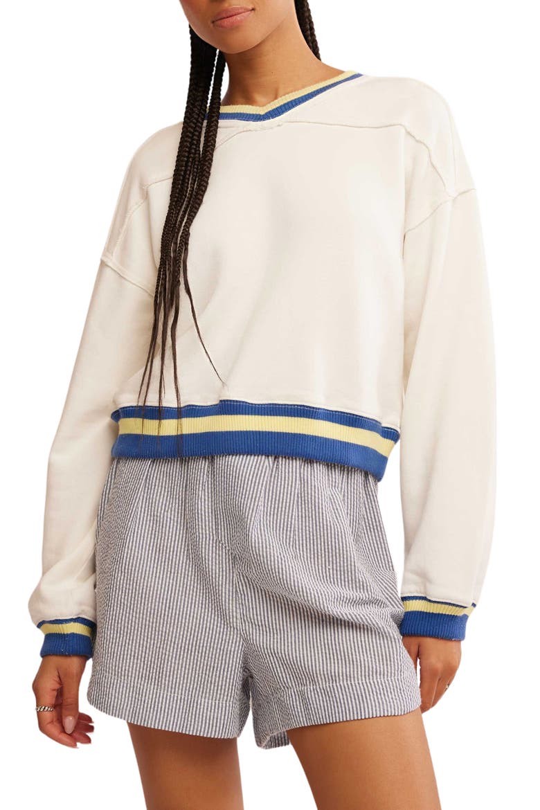 Rio Crop Sweatshirt, Main, color, IVORY COMBO