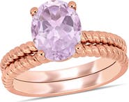 Julianna B. Rose de France Twist Bridal Ring Set 14k