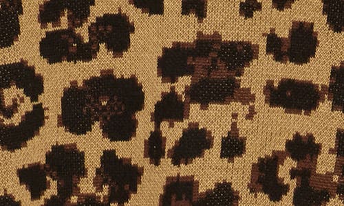 Ellen Tracy Leopard Spot Short Sleeve Crop Sweater In Brown
