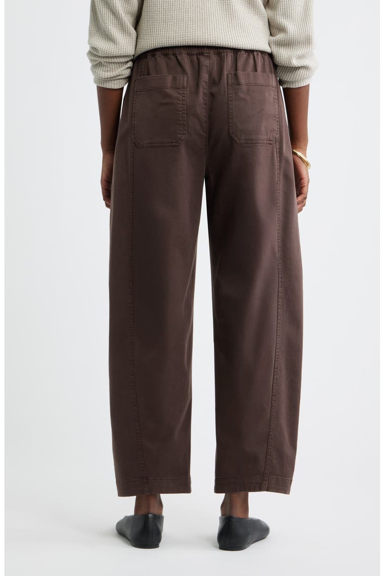 Pull On Barrel Leg Ankle Pants, Alternate, color, BROWN COFFEE