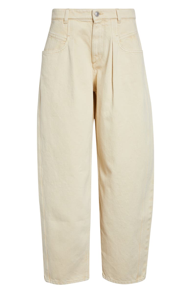 Isabel Marant Lisha Pleated Barrel Leg Jeans, Alternate, color, Beige