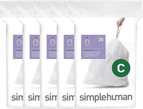 Simplehuman Code C Custom Fit Liners With Quick Dispense Packs