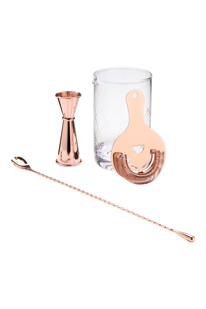 4-Piece Copper Mixologist Set, Main, color, SILVER