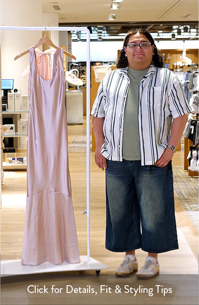 Aida Tie Back Satin Gown, sales video thumbnail