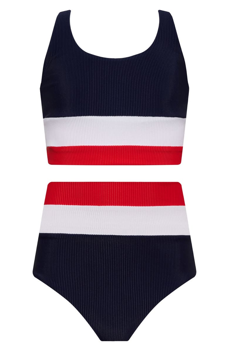Beach Riot Kids' Mackenzie & Heidi Colorblock Rib Two-Piece Swimsuit, Main, color, 
