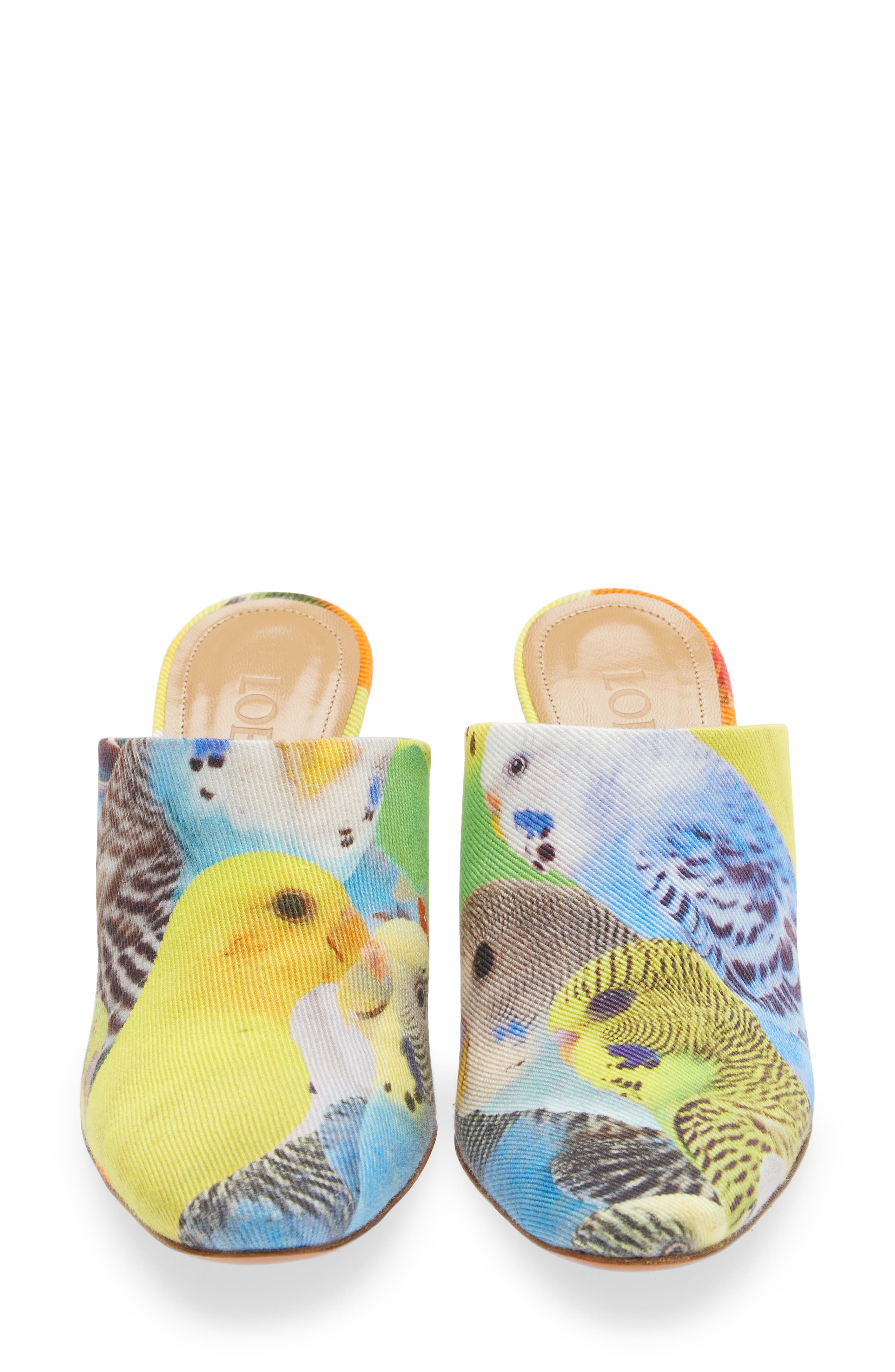 Loewe Parrot Print Twill Mule, Alternate, color, 