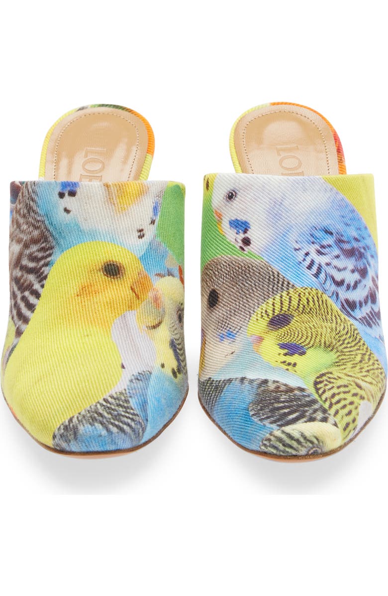 Loewe Parrot Print Twill Mule, Alternate, color,