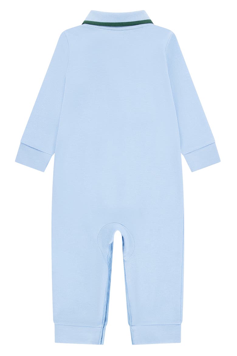 Polo Collar Stretch Cotton Piqué Romper, Alternate, color, PANORAMA