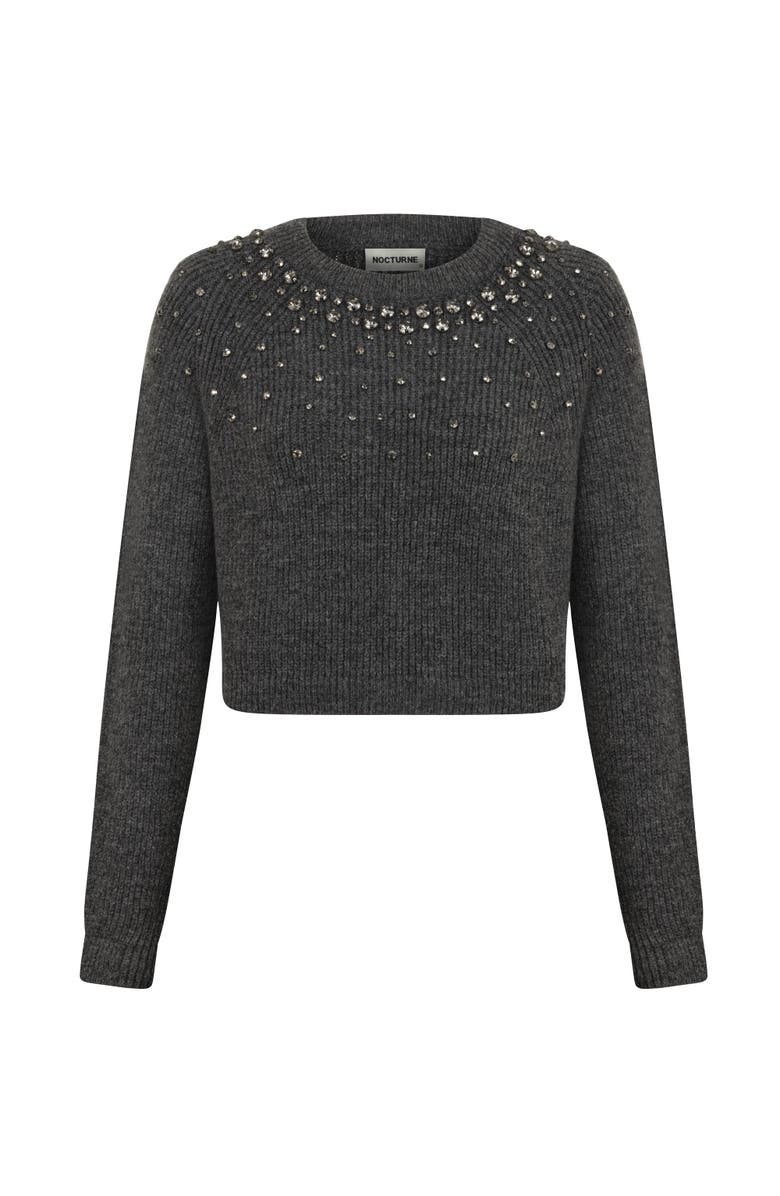 Nocturne Stone Embellished Crop Sweater, Alternate, color, 