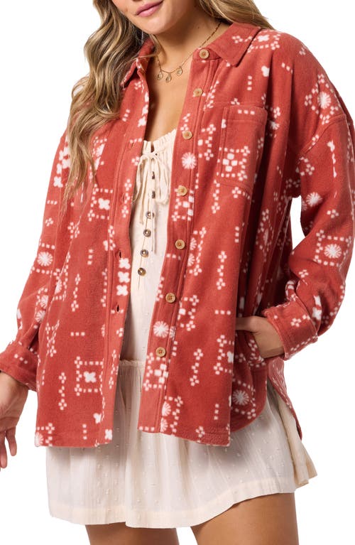 O'neill Rune Oversize Superfleece Shirt Jacket In Brown