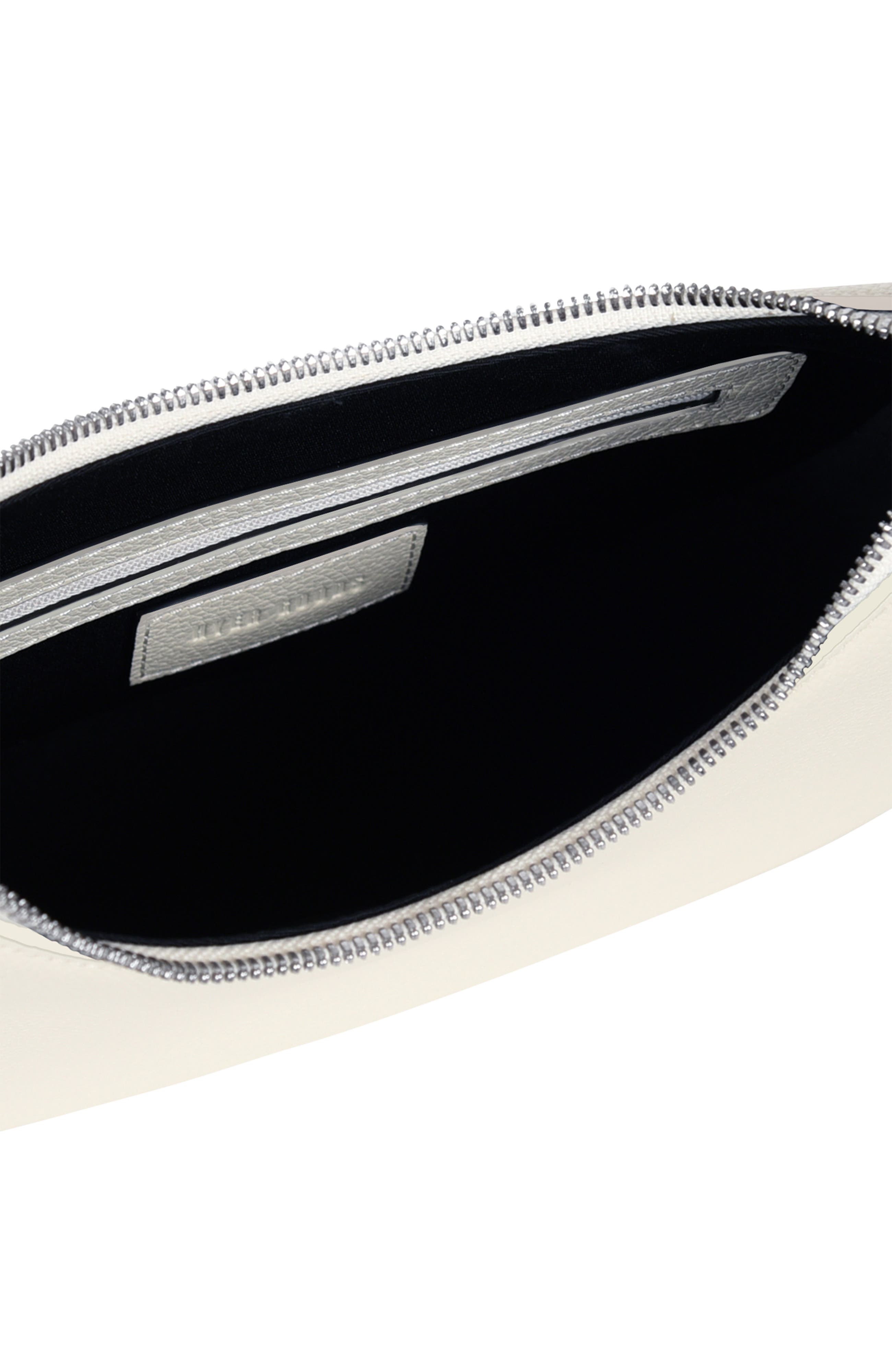 HYER GOODS Upcycled Leather Medium Shoulder Bag, Alternate, color, White