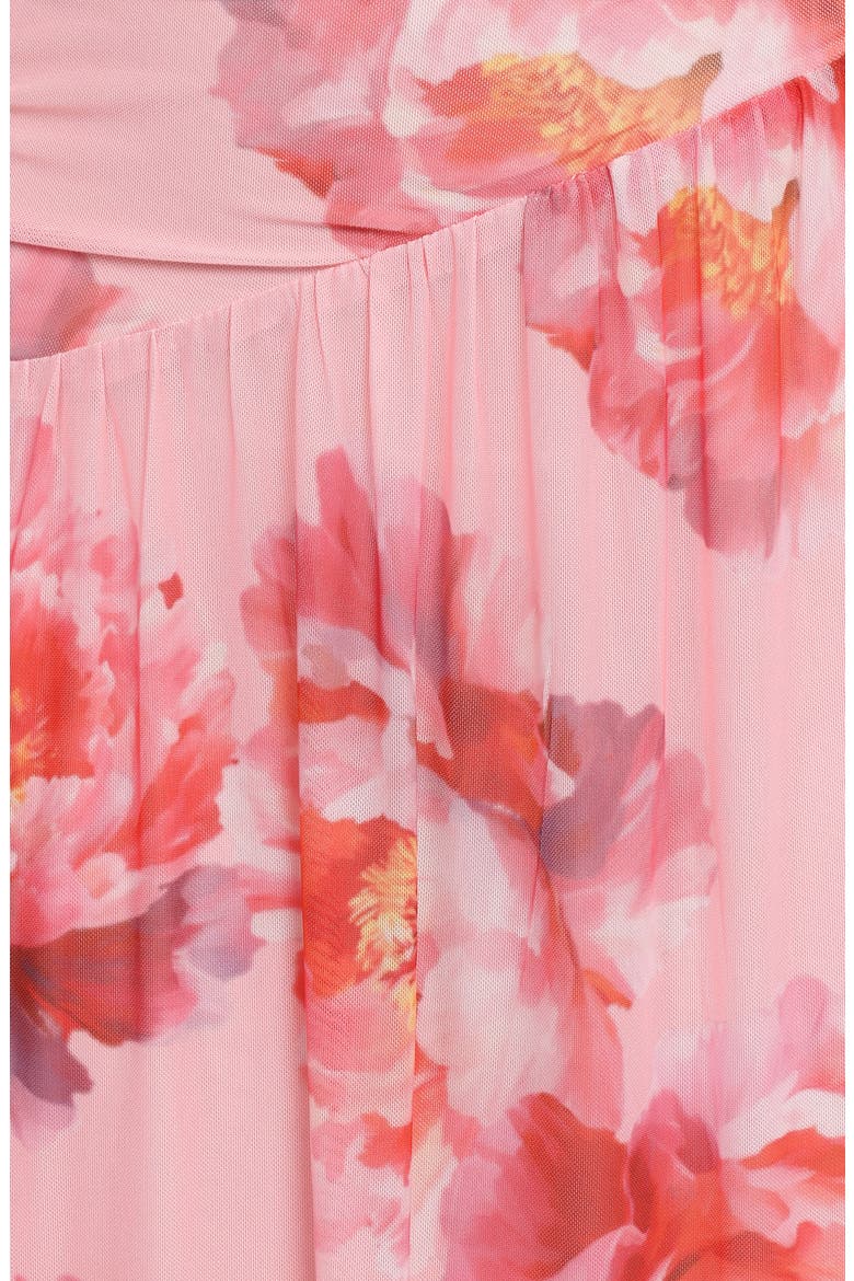 Calypso Floral Strapless Maxi Dress, Alternate, color, PINK PEONY