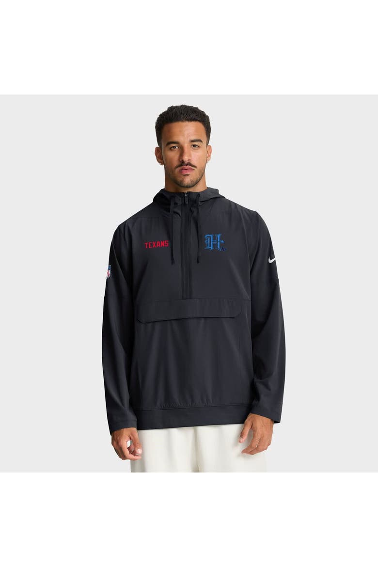 Men's Nike Navy Houston Texans Sideline Alt Pack Anorak Half-Zip Hoodie Jacket, Alternate, color, Navy